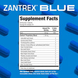 Produit Zantrex Blue en arrière-plan, routine sportive soutenue