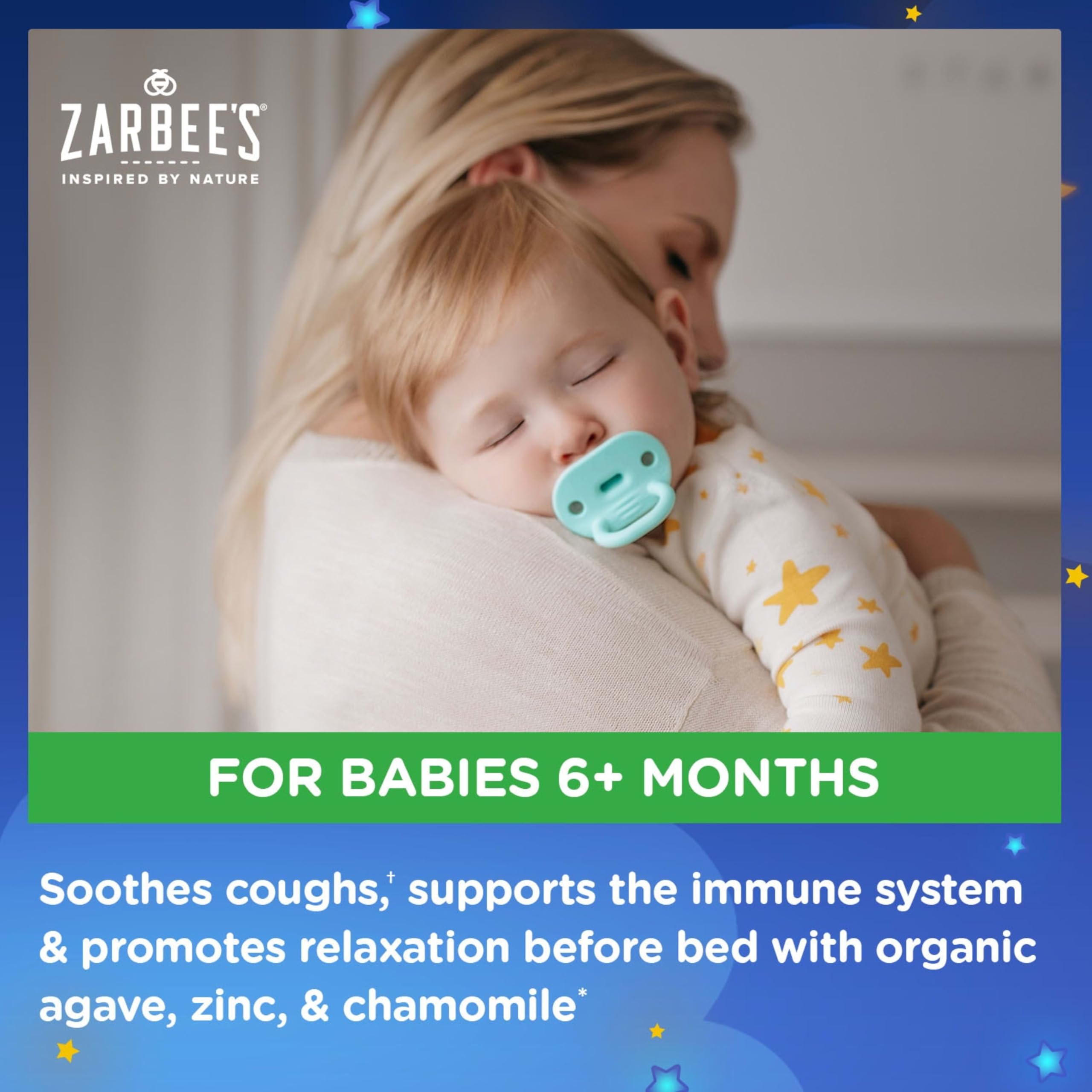 Ingrédient zinc dans le sirop nocturne Zarbee's pour bébé.