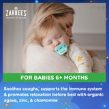 Ingrédient zinc dans le sirop nocturne Zarbee's pour bébé.