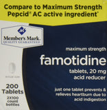 Tablettes ZASTION famotidine 20 mg, flacon de 200 comprimés, soulagement possible des brûlures d'estomac.