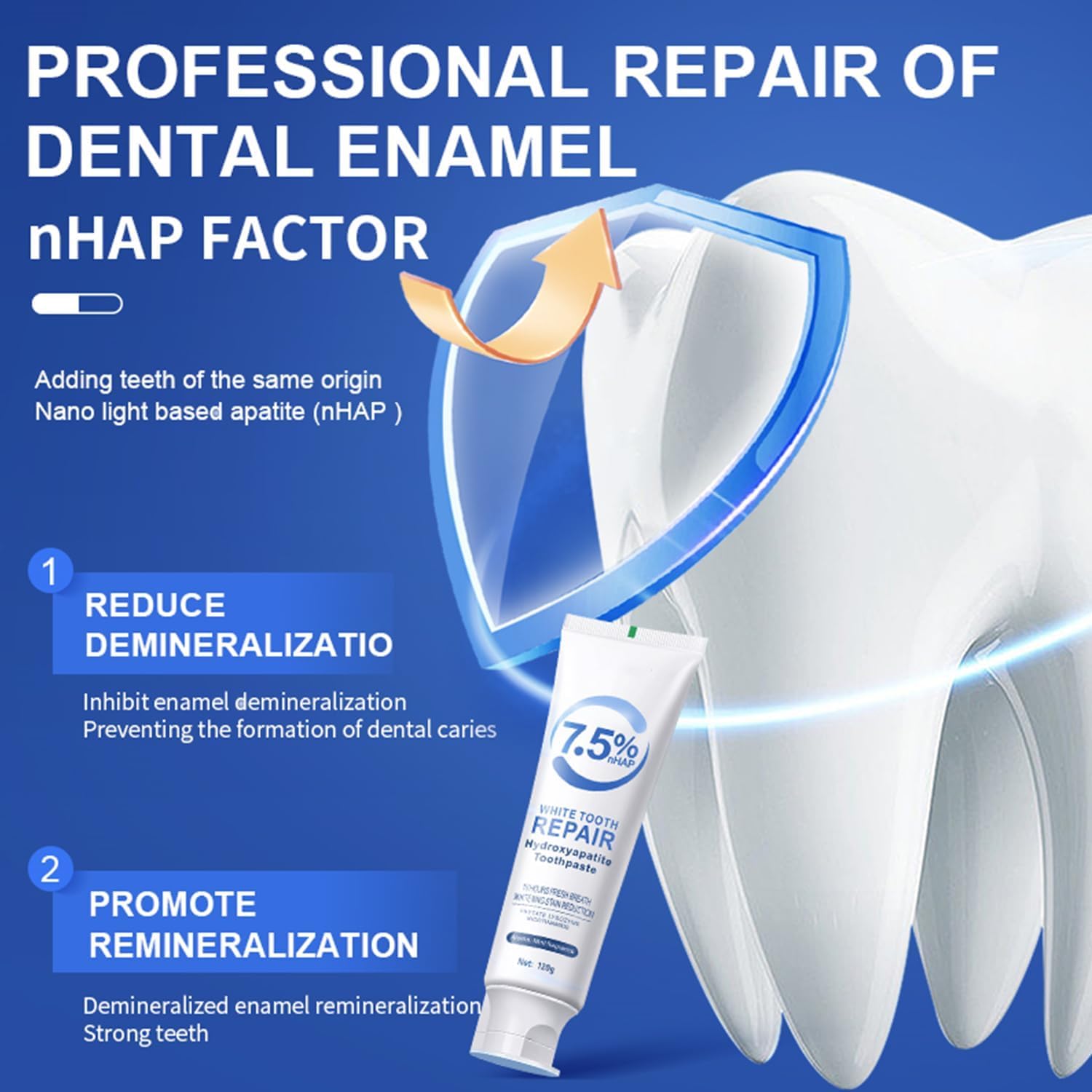 Étiquette sans fluor du dentifrice Zaucet, soin sûr de l’émail.