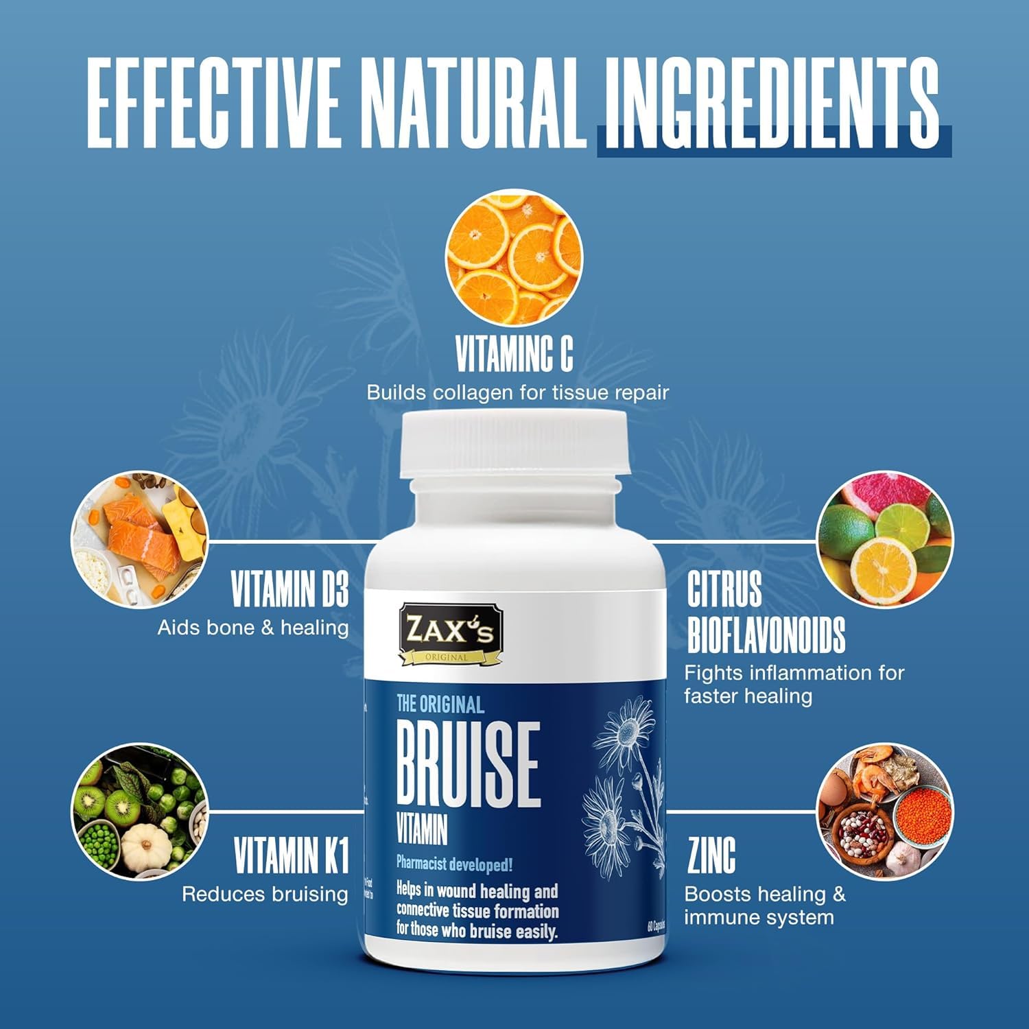ZAX'S ORIGINAL – emballage du produit et étiquette informative.