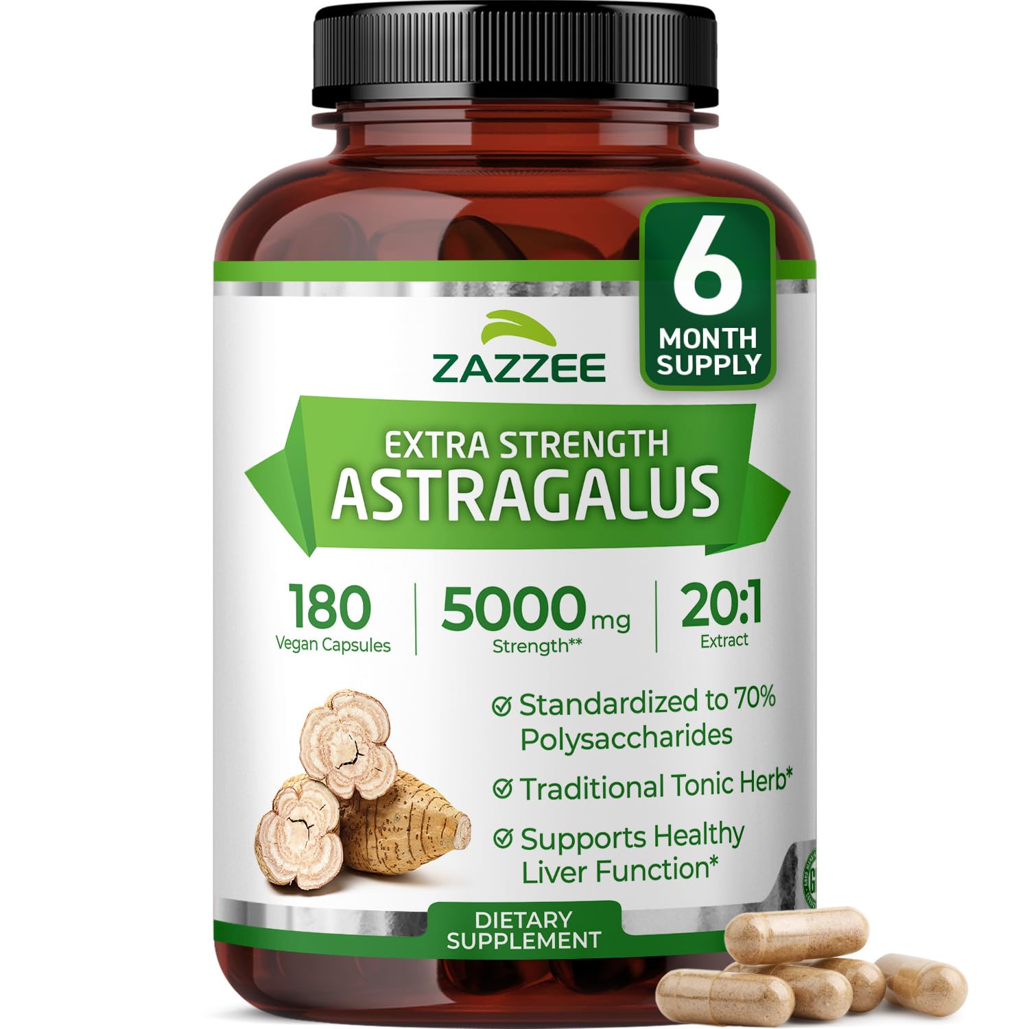 Zazzee Astragale extrait 20pour1 - Bouteille prête pour utilisation quotidienne.