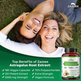 Zazzee Astragale extrait 20pour1 - Bouteille avec etiquette lisible.