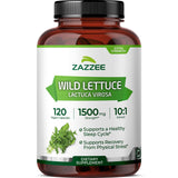 Zazzee Bouteille Extrait Laitue Sauvage 10x, pratique pour une routine bien-être.