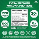 Zazzee Capsules Mucuna Pruriens 1000 mg, dosage élevé pratique.