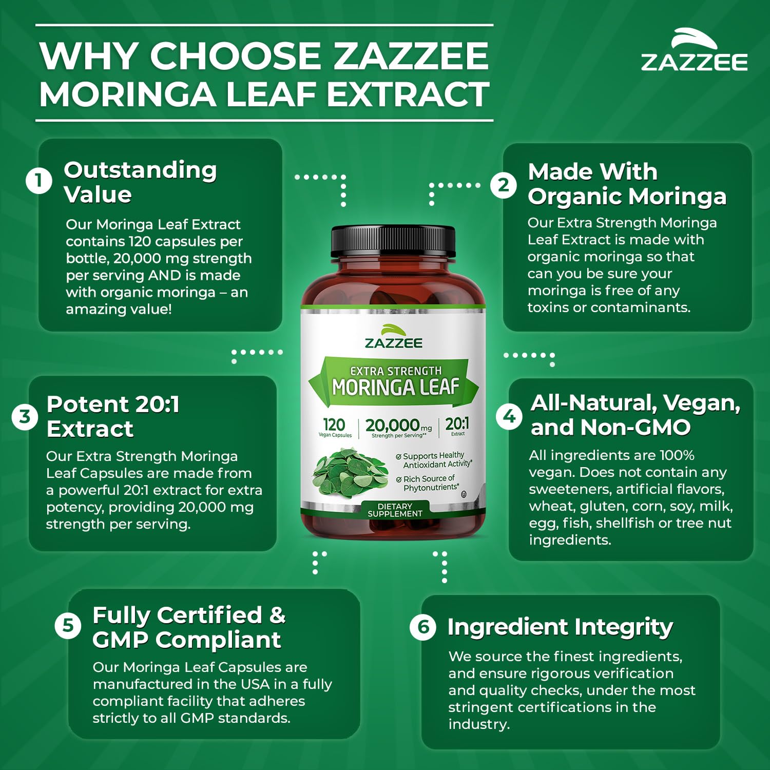 Zazzee capsules vegan complètes adaptées à un mode actif.