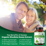 Capsules vegan et sans OGM de Zazzee Rhodiola.