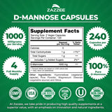 Capsules véganes Zazzee D‑Mannose faciles à intégrer dans la routine.