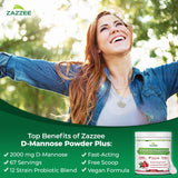 Zazzee D-Mannose Poudre Plus avec dose mesurée inclus pour une prise fiable.