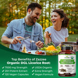 Boîte USDA bio de Zazzee DGL Réglisse, fabriquée aux États‑Unis