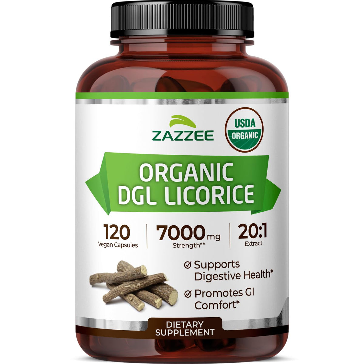 Zazzee DGL Réglisse – bouteille, extrait puissant pour un soutien digestif potentiel