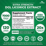 Étiquette biologique certifiée USDA pour Zazzee DGL Réglisse, pureté et traçabilité