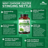 Zazzee Dosage élevé – 9000 mg par gélule pour une utilisation durable.