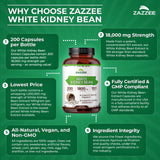 Zazzee Extrait Fève Blanche – dosage élevé par portion indiqué.