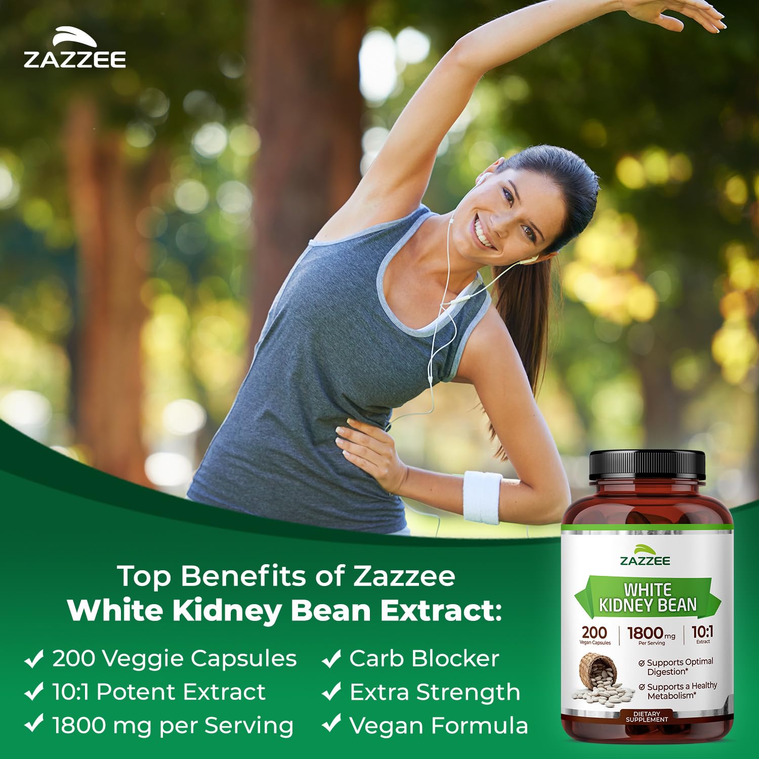 Zazzee Extrait Fève Blanche – étiquette lisible et dosage clair.