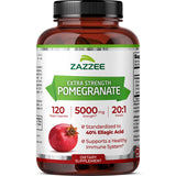 Vue de la bouteille Zazzee Extrait Grenade 20x pour une utilisation quotidienne pratique.