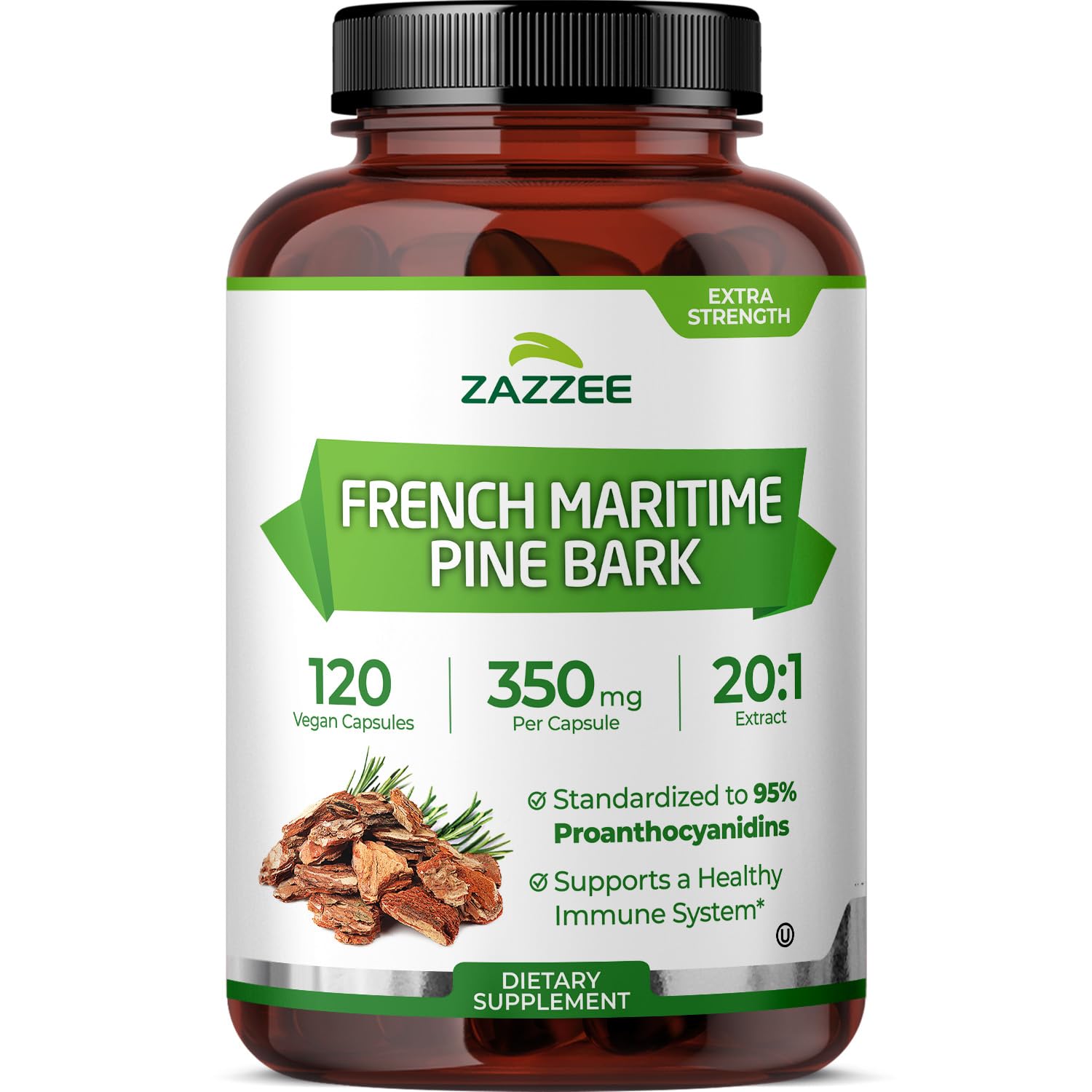 Bouteille Zazzee d'extrait Pin Maritime Français, concentration élevée.