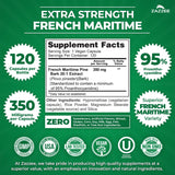 Capsules véganes Zazzee Pin Maritime, dosage 350 mg par capsule.