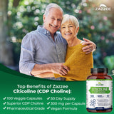 Gélules vegan Zazzee Citicoline, 100 unités faciles à prendre