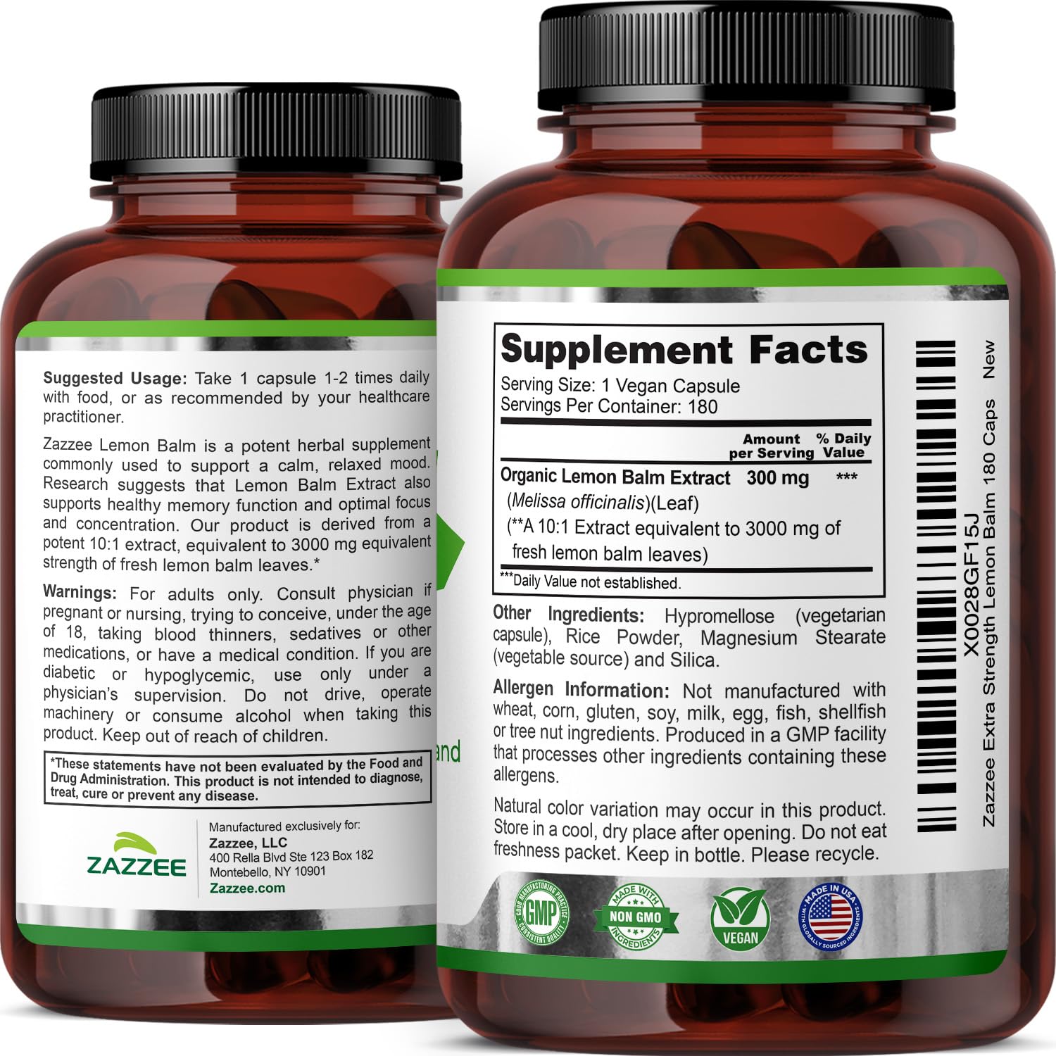 Format 180 capsules pour une utilisation de six mois.