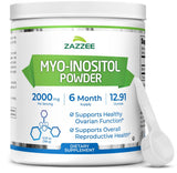 Zazzee Myo-Inositol en poudre dans un bocal, dosage précis quotidien.
