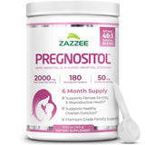 Bouteille Zazzee PREGNOSITOL avec six mois d’approvisionnement pratique.