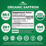 Étiquette Zazzee safran 20x – emballage clair et informatif.
