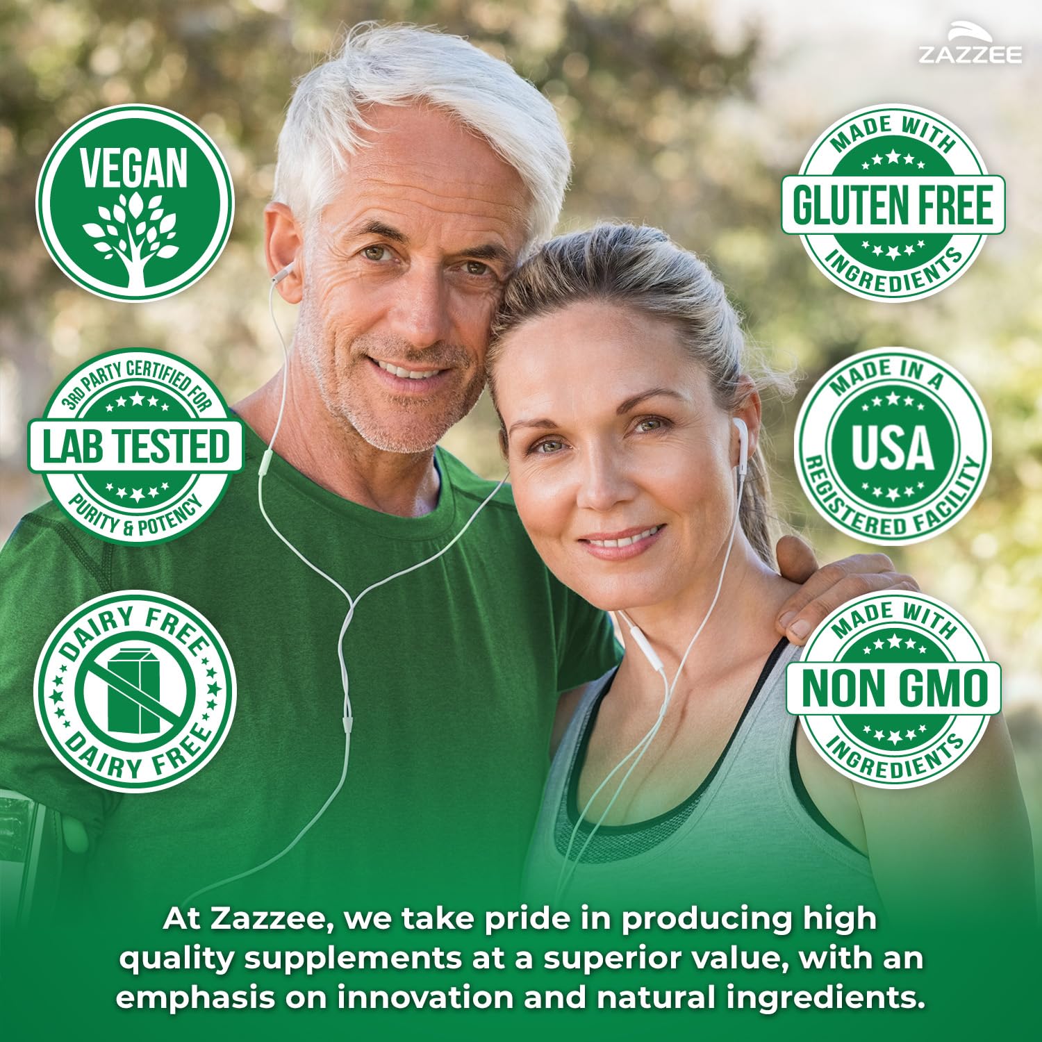 Ingrédients naturels Zazzee safran 20x – sans OGM ni additifs.