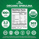 Zazzee spiruline bio, cuillere niveau, dosage precis pour vos smoothies.