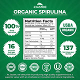Zazzee Spiruline poudre, odeur fraîche prête à être ajoutée à vos boissons