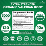 Étiquette USDA Organic sur les capsules Zazzee Valériane