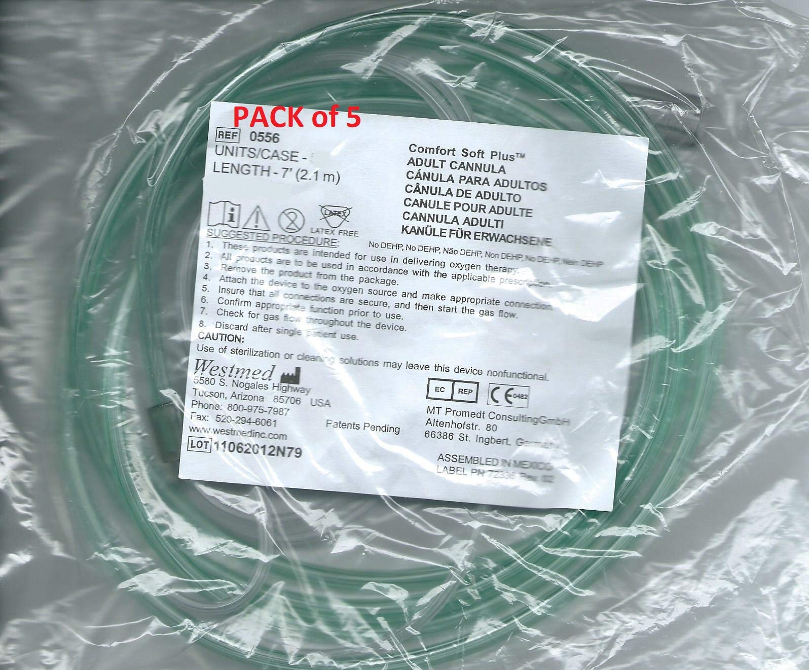 Tubulure verte élastique pour cannule ZCIZIU, réduction des frottements et douceur.