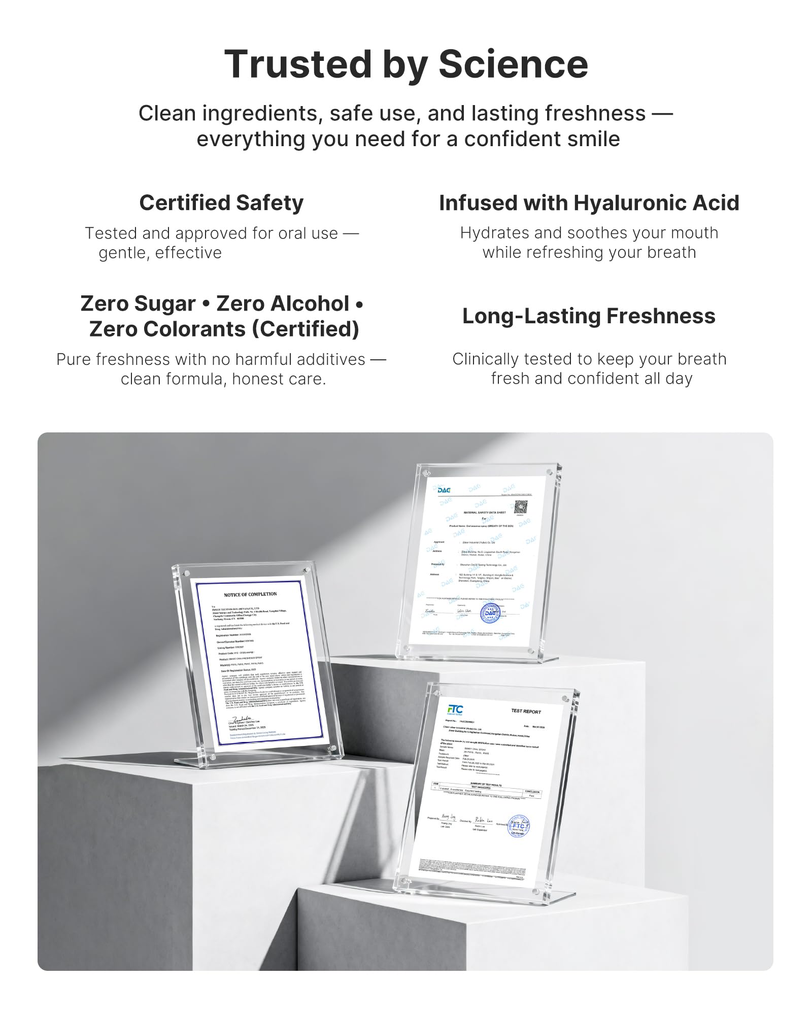 ZDEER application simple, spray buccal, fraîcheur durable.