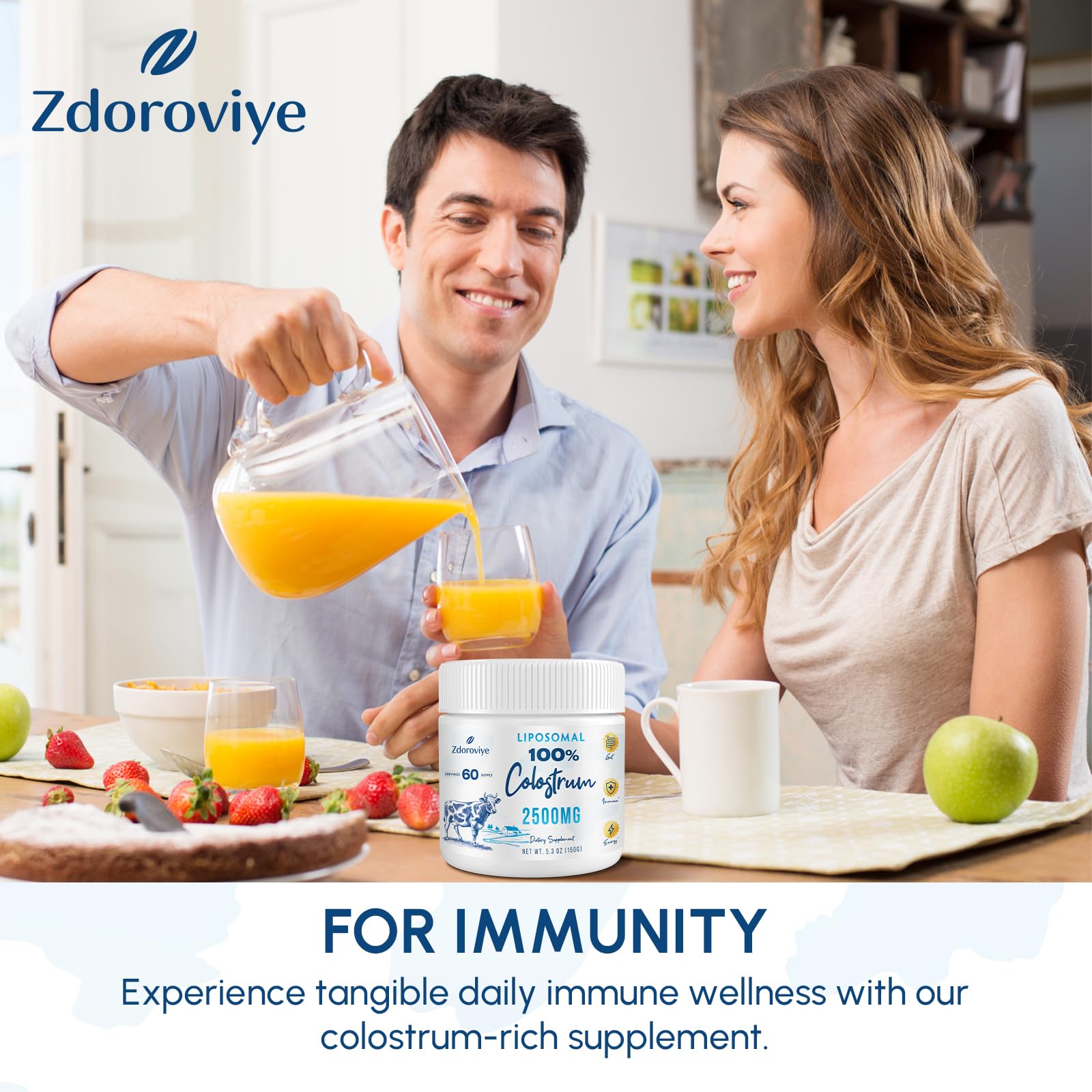 Zdoroviye poudre colostrum bovin, préparation simple à mélanger.