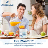 Zdoroviye poudre colostrum bovin, préparation simple à mélanger.