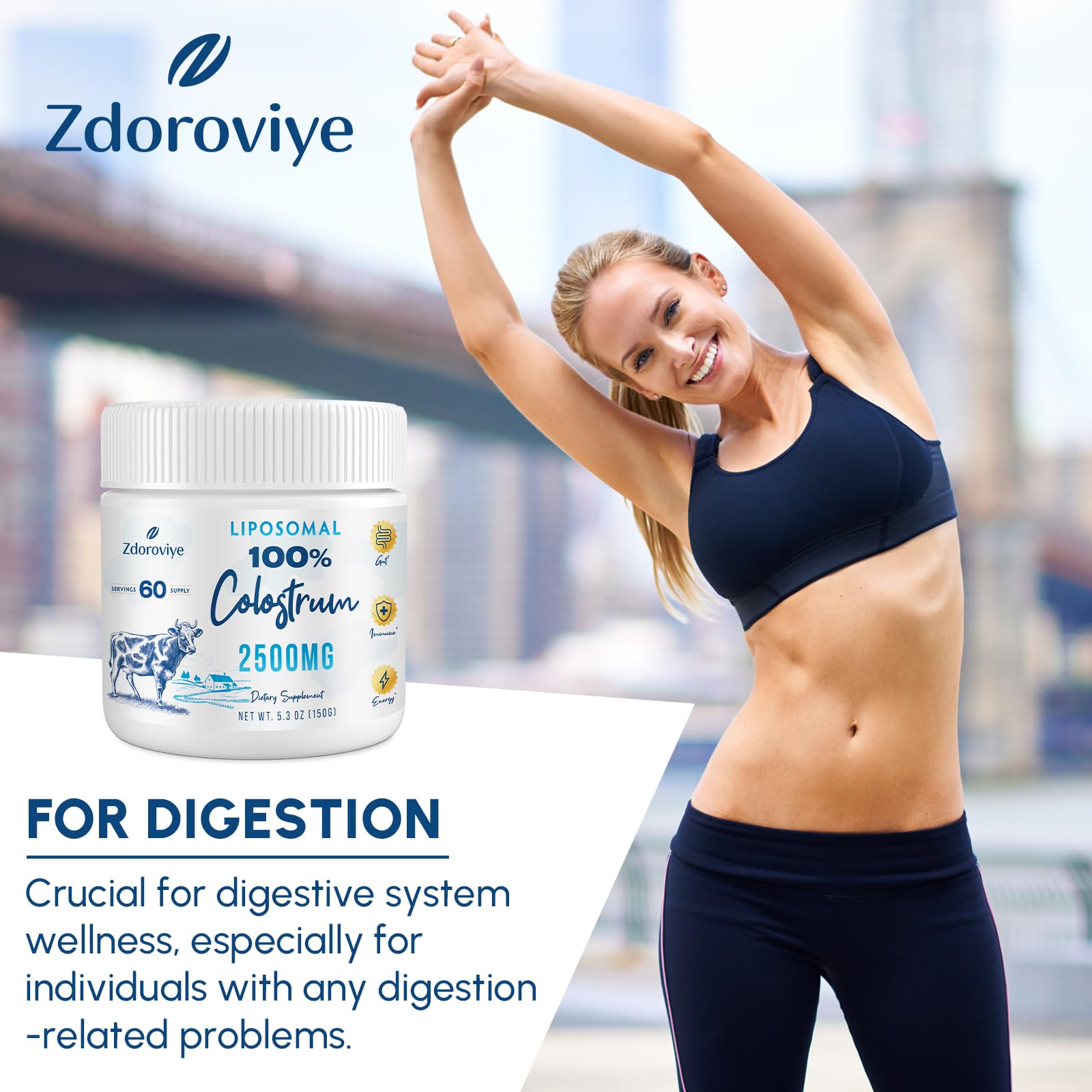 Zdoroviye vitalité quotidienne grâce au colostrum liposomal.