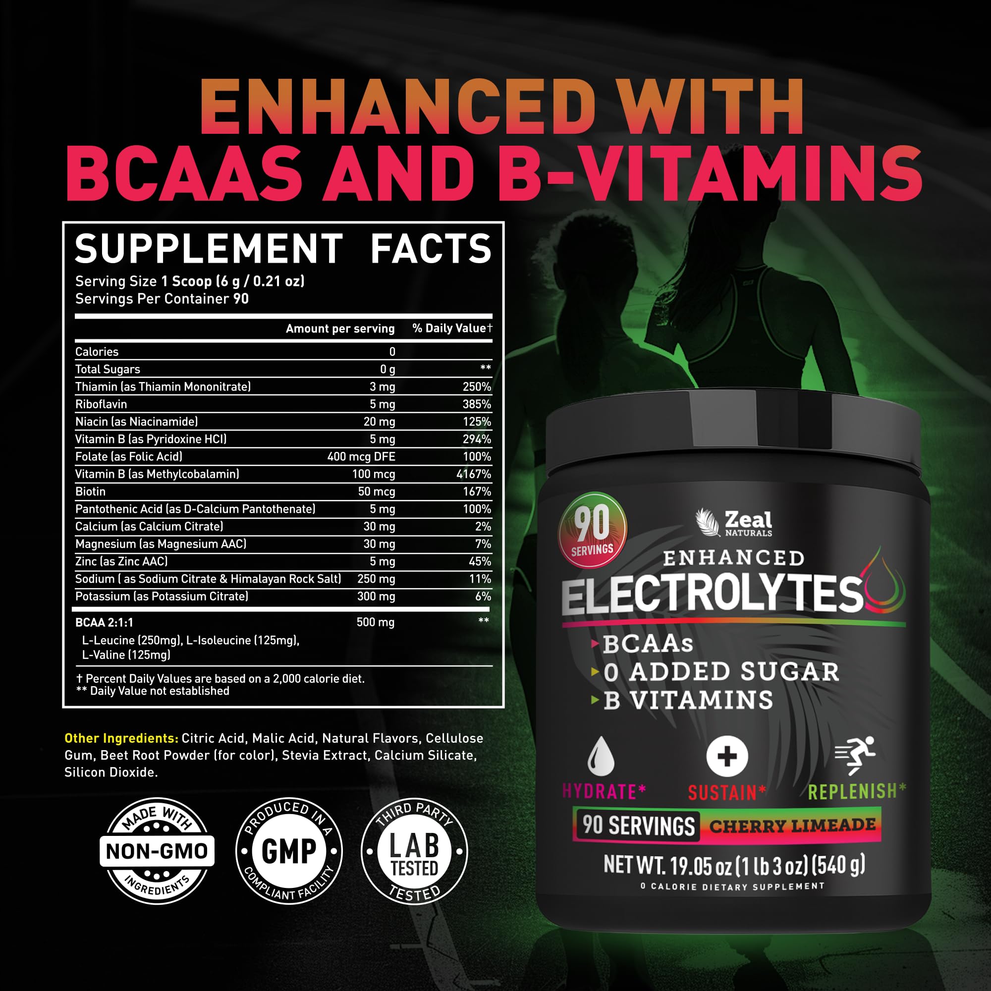 Zeal Electrolyte Powder verser, boisson rafraîchissante pendant l entraînement.
