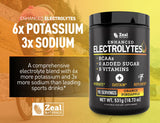 Zeal Electrolyte-zero-sucre-formule, hydratation sans sucre ajouté et calories.