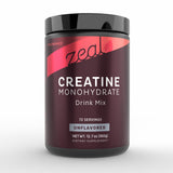 Zeal Naturals Créatine Monohydrate en flacon, utilisation pratique pendant l'entraînement.