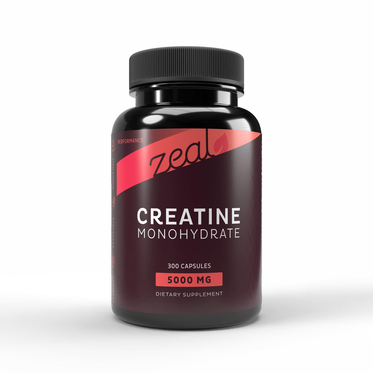 Zeal Naturals Creatine Monohydrate: bouteille 300 capsules, format pratique pour l'entraînement