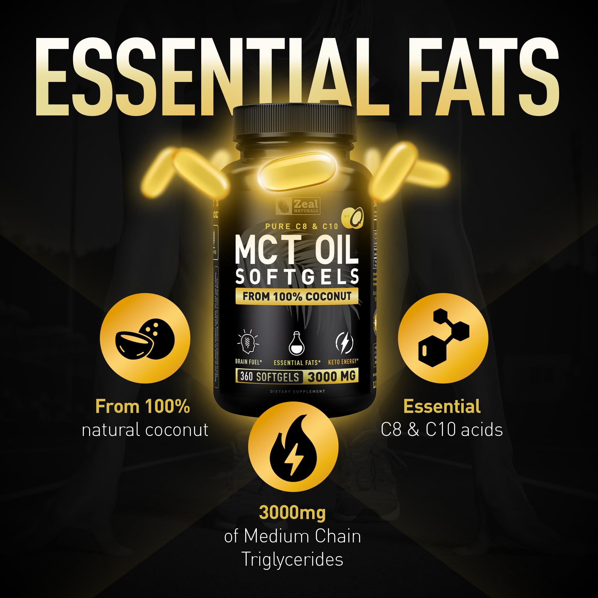 Zeal Naturals MCT café keto – idéal avec votre café pour énergie soutenue.