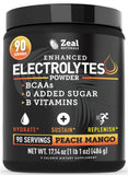 Zeal Naturals Poudre d'électrolytes, boîte 90 portions, hydratation durable pendant l'entraînement.