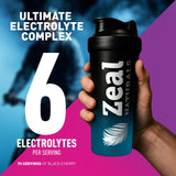 Zeal Électrolyte Poudre arôme cerise: goût agréable sans sucre ajouté.