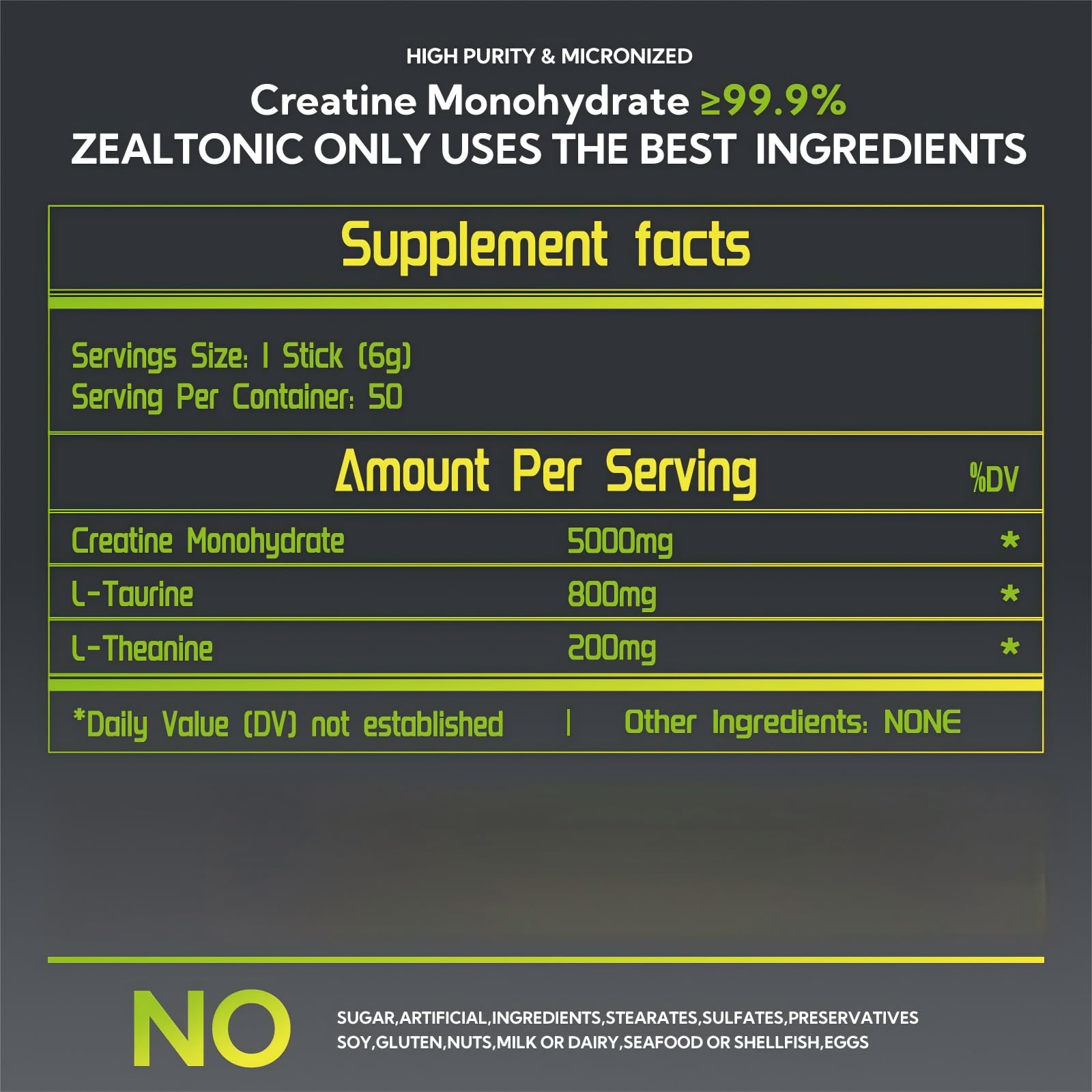 Zealtonic Créatine L-théanine 200 mg sachet: concentration sans tremblements pendant l’exercice.
