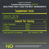 Zealtonic Créatine L-théanine 200 mg sachet: concentration sans tremblements pendant l’exercice.
