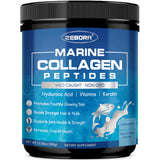 ZEBORA Collagène Marin en poudre dans la bouteille, favorise l'éclat de la peau