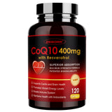 ZEBORA CoQ10 400 mg dans une bouteille, capsules véganes pour énergie quotidienne.
