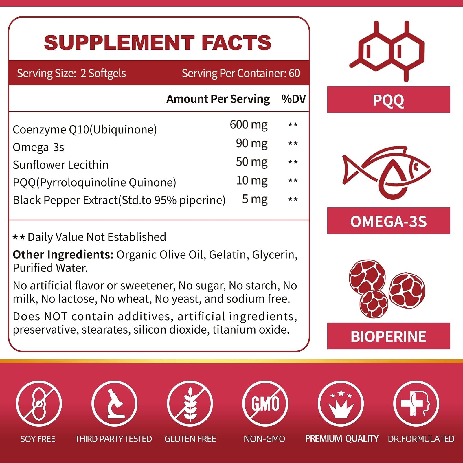 Gélules Zebora CoQ10 600 mg, faciles à avaler pour l’intégration quotidienne.