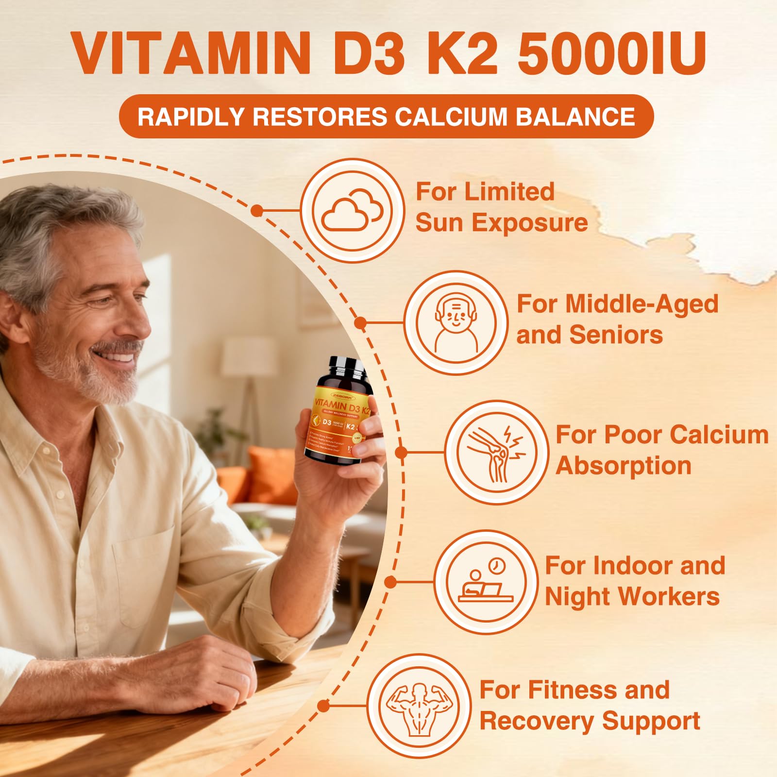 ZEBORA D3K2 - Capsules visibles facilitant l'ingestion quotidienne.